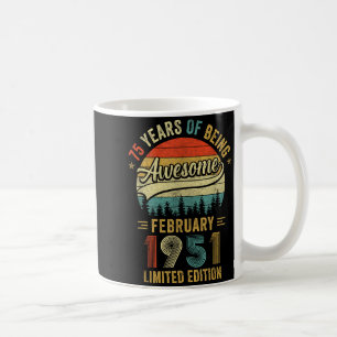 ヴィンテージ 1951年2月生まれ 75歳の誕生日 男性 女性 コーヒーマグカップ