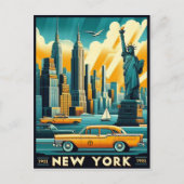 ヴィンテージ 1955 ニューヨークシティスカイライン ポストカード (正面)