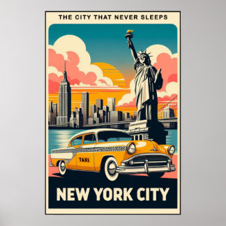 ヴィンテージ 1955 ニューヨークシティ旅行ポスター ポスター