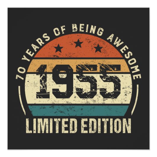 ヴィンテージ 1955 レトロ 70歳の誕生日ギフトのアイデア ポスター (正面)