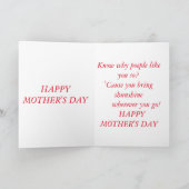 ヴィンテージ（1958年）母のデイカードかわいいメッセージ カード (内部)