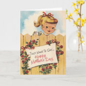 ヴィンテージ（1958年）母のデイカードかわいいメッセージ カード (黄色い花)