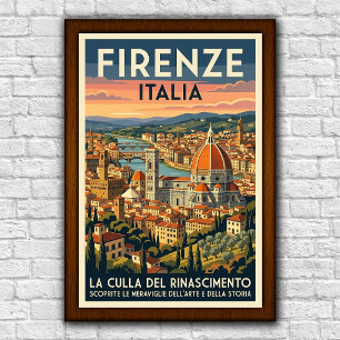 ヴィンテージ 1960年代 フィレンツェ イタリア 旅行ポスター ポスター