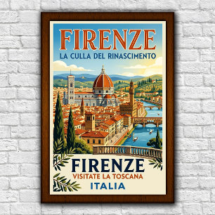 ヴィンテージ 1960年代 フィレンツェ イタリア 旅行ポスター ポスター
