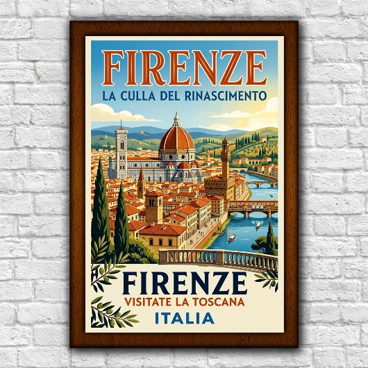ヴィンテージ 1960年代 フィレンツェ イタリア 旅行ポスター ポスター