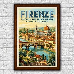ヴィンテージ 1960年代 フィレンツェ イタリア 旅行ポスター ポスター
