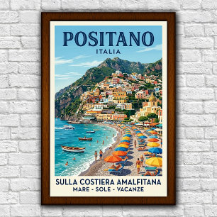 ヴィンテージ 1960年代 ポジターノ イタリア 旅行ポスター ポスター