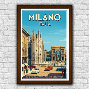 ヴィンテージ 1960年代 ミラノ イタリア 旅行ポスター ポスター