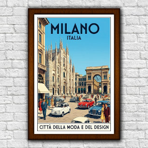 ヴィンテージ 1960年代 ミラノ イタリア 旅行ポスター ポスター