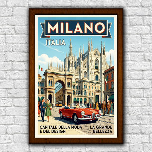 ヴィンテージ 1960年代 ミラノ イタリア 旅行ポスター ポスター