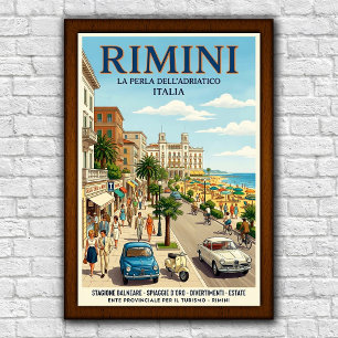 ヴィンテージ 1960年代 リミニ イタリア 旅行ポスター ポスター