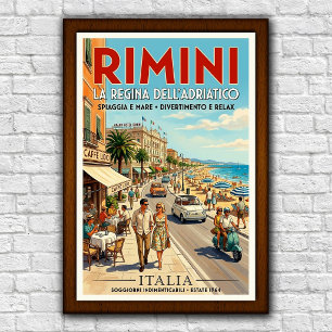 ヴィンテージ 1960年代 リミニ イタリア 旅行ポスター ポスター