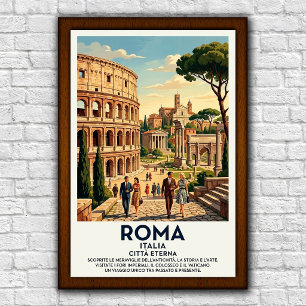 ヴィンテージ 1960年代 ローマ イタリア 旅行ポスター ポスター