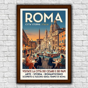 ヴィンテージ 1960年代 ローマ イタリア 旅行ポスター ポスター