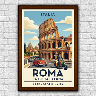 ヴィンテージ 1960年代 ローマ イタリア 旅行ポスター ポスター