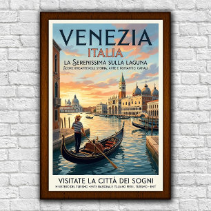 ヴィンテージ 1960年代 ヴェネツィア イタリア 旅行ポスター ポスター