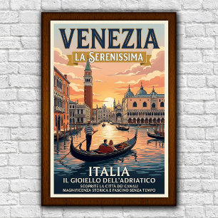 ヴィンテージ 1960年代 ヴェネツィア イタリア 旅行ポスター ポスター