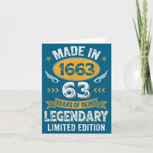 ヴィンテージ 1963 誕生日記念Tシャツ カード (正面)