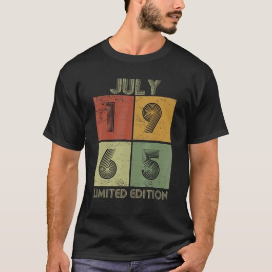 ヴィンテージ 1965年7月 誕生日 57歳 Tシャツ (正面)