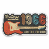 ヴィンテージ 1966年 誕生日 エレキギター愛好家 ギフト シール (正面)