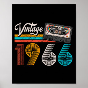 ヴィンテージ 1966 カセットテープ 60歳の誕生日 60年 ポスター
