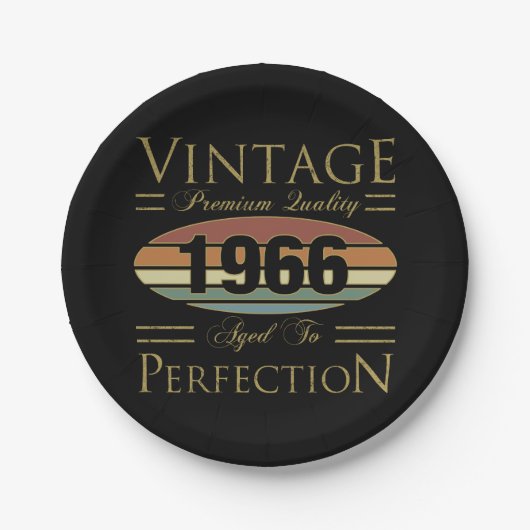ヴィンテージ 1966 60歳の誕生日 ペーパープレート (正面)