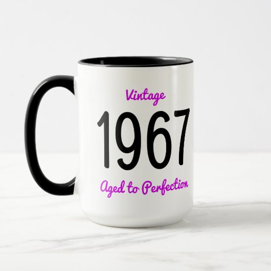 ヴィンテージ 1967 絶妙なエイジング 50歳の誕生日パーティー マグカップ (左)