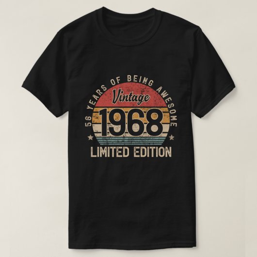 ヴィンテージ 1968 限定版 56歳のプレゼント Tシャツ (デザイン正面)