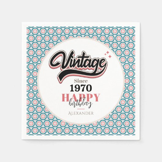 ヴィンテージ- 1970 スタンダードカクテルナプキン (正面)