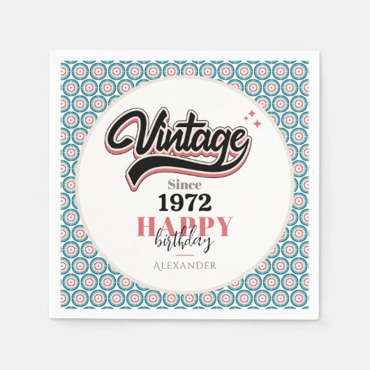 ヴィンテージ- 1972 スタンダードカクテルナプキン (正面)