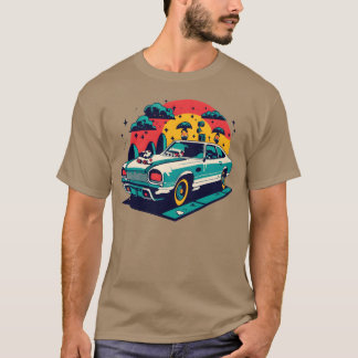 ヴィンテージ 1973年 車 デザイン 友達 男の子 女の子 Tシャツ
