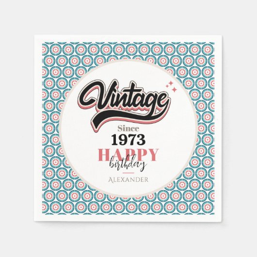 ヴィンテージ- 1973 スタンダードカクテルナプキン (正面)