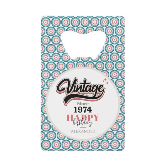 ヴィンテージ- 1974 クレジットカード栓抜き (正面)