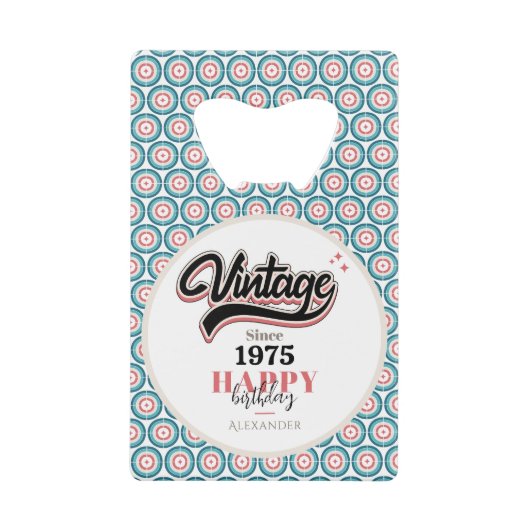 ヴィンテージ- 1975 クレジットカード栓抜き (正面)