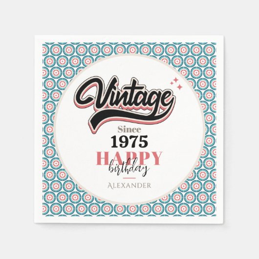 ヴィンテージ- 1975 スタンダードカクテルナプキン (正面)