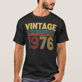 ヴィンテージ 1976年生まれのレトロ誕生日デザイン Tシャツ