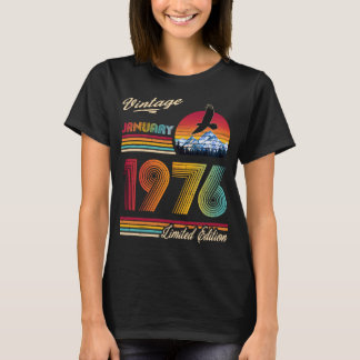 ヴィンテージ 1976年1月生まれ 50歳の誕生日 50周年 誕生日プレゼント Tシャツ