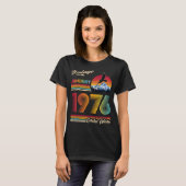 ヴィンテージ 1976年1月生まれ 50歳の誕生日 50周年 誕生日プレゼント Tシャツ (正面フル)