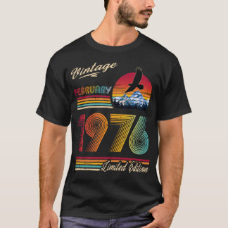 ヴィンテージ 1976年2月生まれ 50歳の誕生日お祝い Tシャツ
