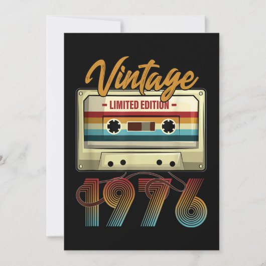ヴィンテージ 1976年 45歳の誕生日 カセットテープ 誕生日 招待状 (正面)