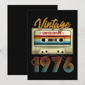 ヴィンテージ 1976年 45歳の誕生日 カセットテープ 誕生日 招待状 (正面/裏面)