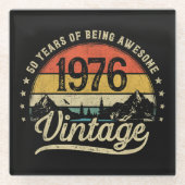 ヴィンテージ 1976年 50歳 50歳の誕生日 ガラスコースター (正面)
