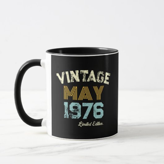 ヴィンテージ 1976 カスタム 誕生年 & 年齢 マグカップ (左)