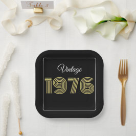 ヴィンテージ 1976 レトロ 誕生日 50歳の誕生日 ペーパープレート