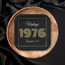 ヴィンテージ 1976 レトロ 誕生日 50歳の誕生日 ペーパープレート