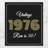 ヴィンテージ 1976 レトロ 誕生日 50歳の誕生日 ワインラベル (シングルラベル)