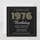 ヴィンテージ 1976 レトロ 誕生日 50歳の誕生日 招待状 (正面)
