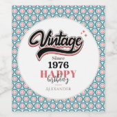 ヴィンテージ- 1976 ワインラベル (シングルラベル)