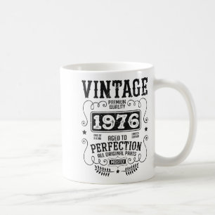ヴィンテージ 1976 生まれ年 誕生日 面白い名言 レトロ コーヒーマグカップ