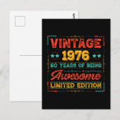ヴィンテージ 1976 製造 1976年 70歳の誕生日 50周年 ポストカード (正面/裏面)